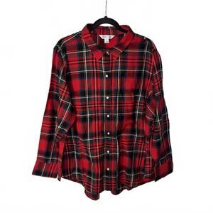 Old Navy Classic womens Red Plaid Button-Up Shirt 2X